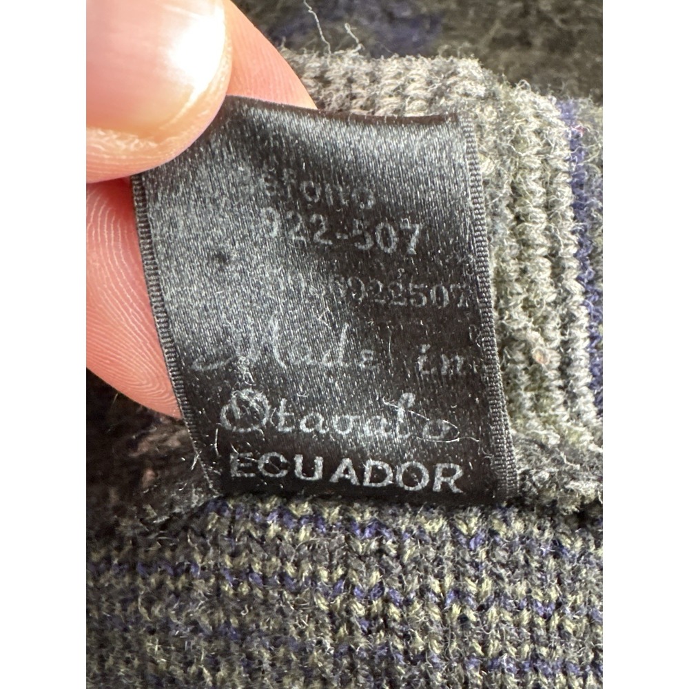 Vintage Artesanias Alpaca Wool Hooded Jacket Ecuador Llama Aztec Size XXL - Picture 16 of 16